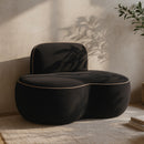  Meridian Swerve Black Velvet Upholstered Chair IMAGE 2