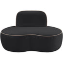 Meridian Swerve Black Velvet Upholstered Chair IMAGE 3