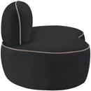  Meridian Swerve Black Velvet Upholstered Chair IMAGE 4