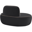  Meridian Swerve Black Velvet Upholstered Chair IMAGE 6