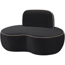  Meridian Swerve Black Velvet Upholstered Chair IMAGE 7