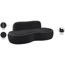  Meridian Swerve 77" Black Velvet Upholstered Loveseat IMAGE 14