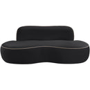  Meridian Swerve 77" Black Velvet Upholstered Loveseat IMAGE 3