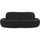  Meridian Swerve 77" Black Velvet Upholstered Loveseat IMAGE 5