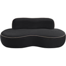  Meridian Swerve 77" Black Velvet Upholstered Loveseat IMAGE 8
