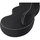  Meridian Swerve 101" Black Velvet Upholstered Sofa IMAGE 11