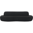  Meridian Swerve 101" Black Velvet Upholstered Sofa IMAGE 5