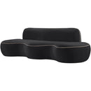  Meridian Swerve 101" Black Velvet Upholstered Sofa IMAGE 7
