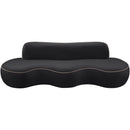  Meridian Swerve 101" Black Velvet Upholstered Sofa IMAGE 9
