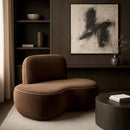  Meridian Swerve Brown Velvet Upholstered Chair IMAGE 2