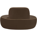  Meridian Swerve Brown Velvet Upholstered Chair IMAGE 4