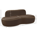  Meridian Swerve 77" Brown Velvet Upholstered Loveseat IMAGE 12