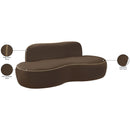  Meridian Swerve 77" Brown Velvet Upholstered Loveseat IMAGE 13