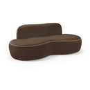  Meridian Swerve 77" Brown Velvet Upholstered Loveseat IMAGE 1
