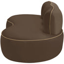  Meridian Swerve 77" Brown Velvet Upholstered Loveseat IMAGE 3