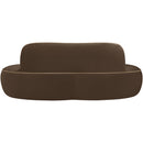  Meridian Swerve 77" Brown Velvet Upholstered Loveseat IMAGE 4