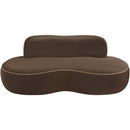  Meridian Swerve 77" Brown Velvet Upholstered Loveseat IMAGE 8