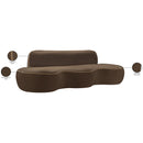  Meridian Swerve 101" Brown Velvet Upholstered Sofa IMAGE 19