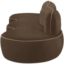  Meridian Swerve 101" Brown Velvet Upholstered Sofa IMAGE 3