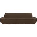  Meridian Swerve 101" Brown Velvet Upholstered Sofa IMAGE 4