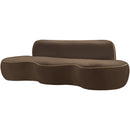  Meridian Swerve 101" Brown Velvet Upholstered Sofa IMAGE 6