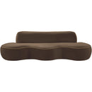  Meridian Swerve 101" Brown Velvet Upholstered Sofa IMAGE 7