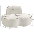  Meridian Swerve Cream Velvet Upholstered Chair IMAGE 13