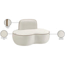  Meridian Swerve Cream Velvet Upholstered Chair IMAGE 14