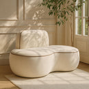  Meridian Swerve Cream Velvet Upholstered Chair IMAGE 2