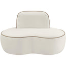  Meridian Swerve Cream Velvet Upholstered Chair IMAGE 3