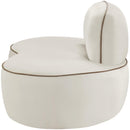  Meridian Swerve Cream Velvet Upholstered Chair IMAGE 4