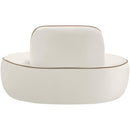  Meridian Swerve Cream Velvet Upholstered Chair IMAGE 5