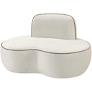  Meridian Swerve Cream Velvet Upholstered Chair IMAGE 7