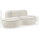  Meridian Swerve 77" Cream Velvet Upholstered Loveseat IMAGE 13