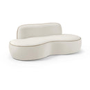  Meridian Swerve 77" Cream Velvet Upholstered Loveseat IMAGE 1