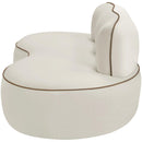  Meridian Swerve 77" Cream Velvet Upholstered Loveseat IMAGE 4