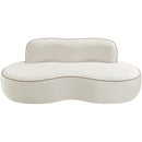  Meridian Swerve 77" Cream Velvet Upholstered Loveseat IMAGE 8