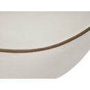  Meridian Swerve 77" Cream Velvet Upholstered Loveseat IMAGE 9