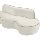  Meridian Swerve 101" Cream Velvet Upholstered Sofa IMAGE 15