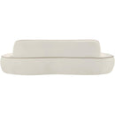  Meridian Swerve 101" Cream Velvet Upholstered Sofa IMAGE 5