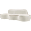  Meridian Swerve 101" Cream Velvet Upholstered Sofa IMAGE 7