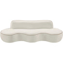  Meridian Swerve 101" Cream Velvet Upholstered Sofa IMAGE 9