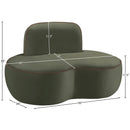  Meridian Swerve Green Velvet Upholstered Chair IMAGE 13