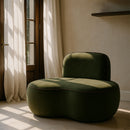  Meridian Swerve Green Velvet Upholstered Chair IMAGE 2
