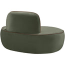  Meridian Swerve Green Velvet Upholstered Chair IMAGE 6