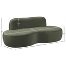  Meridian Swerve 77" Green Velvet Upholstered Loveseat IMAGE 13
