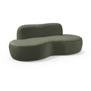  Meridian Swerve 77" Green Velvet Upholstered Loveseat IMAGE 1