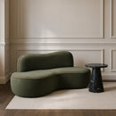  Meridian Swerve 77" Green Velvet Upholstered Loveseat IMAGE 2