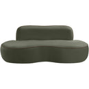  Meridian Swerve 77" Green Velvet Upholstered Loveseat IMAGE 3