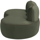  Meridian Swerve 77" Green Velvet Upholstered Loveseat IMAGE 4
